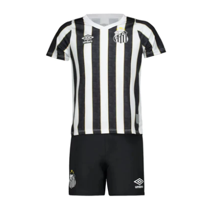 Conjunto Santos Infantil 24/25 Preto e Branco